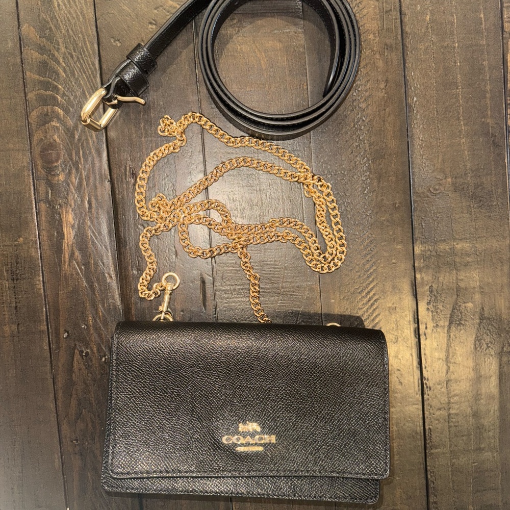 Coach Leather Flap Belt Bag / Crossbody Bag